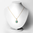 2.78 Carat Genuine Emerald and White Topaz .925 Sterling Silver Pendant-5