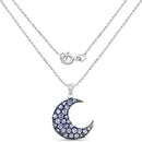 2.23 Carat Genuine Tanzanite and White Zircon .925 Sterling Silver Pendant-4