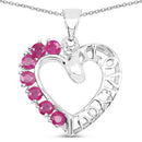 0.91 Carat Genuine Ruby .925 Sterling Silver Pendant-3