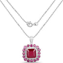 8.48 Carat Glass Filled Ruby and White Topaz .925 Sterling Silver Pendant-4