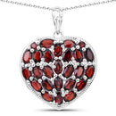 6.98 Carat Genuine Garnet and White Topaz .925 Sterling Silver Pendant-2