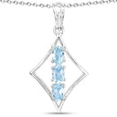 1.53 Carat Genuine Blue Topaz .925 Sterling Silver Pendant-1