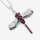 2.29 Carat Genuine Garnet and White Topaz .925 Sterling Silver Pendant-9