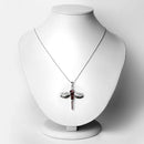 2.29 Carat Genuine Garnet and White Topaz .925 Sterling Silver Pendant-6