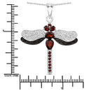 2.29 Carat Genuine Garnet and White Topaz .925 Sterling Silver Pendant-7