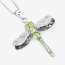 1.98 Carat Genuine Peridot and White Topaz .925 Sterling Silver Pendant-9