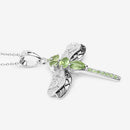 1.98 Carat Genuine Peridot and White Topaz .925 Sterling Silver Pendant-10