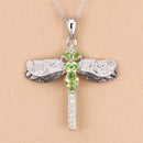 1.98 Carat Genuine Peridot and White Topaz .925 Sterling Silver Pendant-11