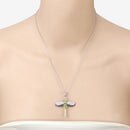 1.98 Carat Genuine Peridot and White Topaz .925 Sterling Silver Pendant-12