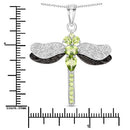 1.98 Carat Genuine Peridot and White Topaz .925 Sterling Silver Pendant-7