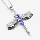 1.99 Carat Genuine Tanzanite and White Zircon .925 Sterling Silver Pendant-8