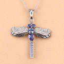 1.99 Carat Genuine Tanzanite and White Zircon .925 Sterling Silver Pendant-9