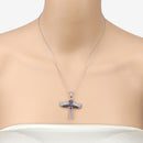 1.99 Carat Genuine Tanzanite and White Zircon .925 Sterling Silver Pendant-10