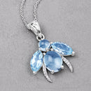 9.06 Carat Genuine Blue Topaz and White Topaz .925 Sterling Silver Pendant-4