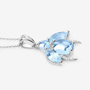 9.06 Carat Genuine Blue Topaz and White Topaz .925 Sterling Silver Pendant-6