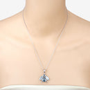 9.06 Carat Genuine Blue Topaz and White Topaz .925 Sterling Silver Pendant-8