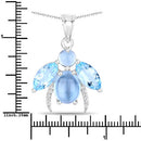 9.06 Carat Genuine Blue Topaz and White Topaz .925 Sterling Silver Pendant-3