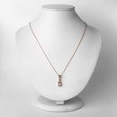 1.12 Carat Genuine Morganite and White Topaz .925 Sterling Silver Pendant-5