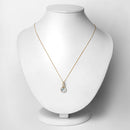 0.76 Carat Genuine Aquamarine and White Diamond 14K Yellow Gold Pendant-6