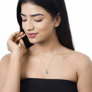 0.89 Carat Genuine Zambian Emerald and White Diamond 14K Yellow Gold Pendant-10