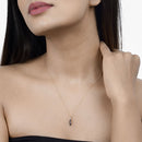 0.40 Carat Genuine Blue Sapphire and White Diamond 14K Yellow Gold Pendant-14