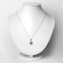 0.31 Carat Genuine Tanzanite and White Diamond 14K Yellow Gold Pendant-6