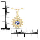0.31 Carat Genuine Tanzanite and White Diamond 14K Yellow Gold Pendant-7