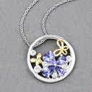 1.33 Carat Genuine Tanzanite and White Topaz .925 Sterling Silver Pendant-8