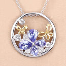 1.33 Carat Genuine Tanzanite and White Topaz .925 Sterling Silver Pendant-11