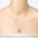 1.33 Carat Genuine Tanzanite and White Topaz .925 Sterling Silver Pendant-12