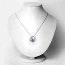 1.33 Carat Genuine Tanzanite and White Topaz .925 Sterling Silver Pendant-6