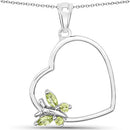 0.21 Carat Genuine Peridot .925 Sterling Silver Pendant-2