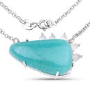 13.41 Carat Genuine Amazonite And White Topaz .925 Sterling Silver Pendant-3