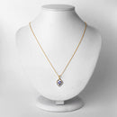0.96 Carat Genuine Tanzanite and White Topaz .925 Sterling Silver Pendant-5