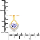 0.96 Carat Genuine Tanzanite and White Topaz .925 Sterling Silver Pendant-6
