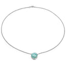 6.71 Carat Genuine Aquamarine and White Topaz .925 Sterling Silver Pendant-4