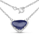 3.92 Carat Genuine Blue Aventurine .925 Sterling Silver Pendant-3