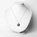 3.25 Carat Genuine Chrome Diopside and White Zircon .925 Sterling Silver Pendant-5