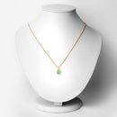 18K Yellow Gold Plated 0.67 Carat Genuine Emerald and White Topaz .925 Sterling Silver Pendant-4