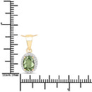 1.27 Carat Genuine Green Tourmaline and White Diamond 14K Yellow Gold Pendant-7