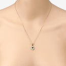 1.27 Carat Genuine Green Tourmaline and White Diamond 14K Yellow Gold Pendant-12
