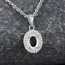 0.17 Carat Genuine White Diamond 14K White Gold Semi Mount Pendant - holds 7x5mm Oval Gemstone-8