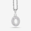 0.17 Carat Genuine White Diamond 14K White Gold Semi Mount Pendant - holds 7x5mm Oval Gemstone-9