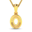 0.17 Carat Genuine White Diamond 14K Yellow Gold Semi Mount Pendant - holds 7x5mm Oval Gemstone-6