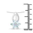 0.78 Carat Genuine Aquamarine and White Topaz .925 Sterling Silver Pendant-6