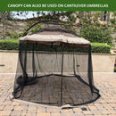 Patio Umbrella Mosquito Screen Netting fit 9ft to 11ft Market or Hanging Cantilever Umbrellas-6