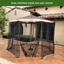 Patio Umbrella Mosquito Screen Netting fit 9ft to 11ft Market or Hanging Cantilever Umbrellas-3