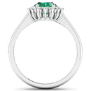 1.87 Carat Genuine Zambian Emerald  and White Diamond 14K White Gold Ring-5