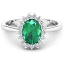 1.87 Carat Genuine Zambian Emerald  and White Diamond 14K White Gold Ring-6