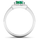 1.87 Carat Genuine Zambian Emerald and White Diamond 14K White Gold Ring-6